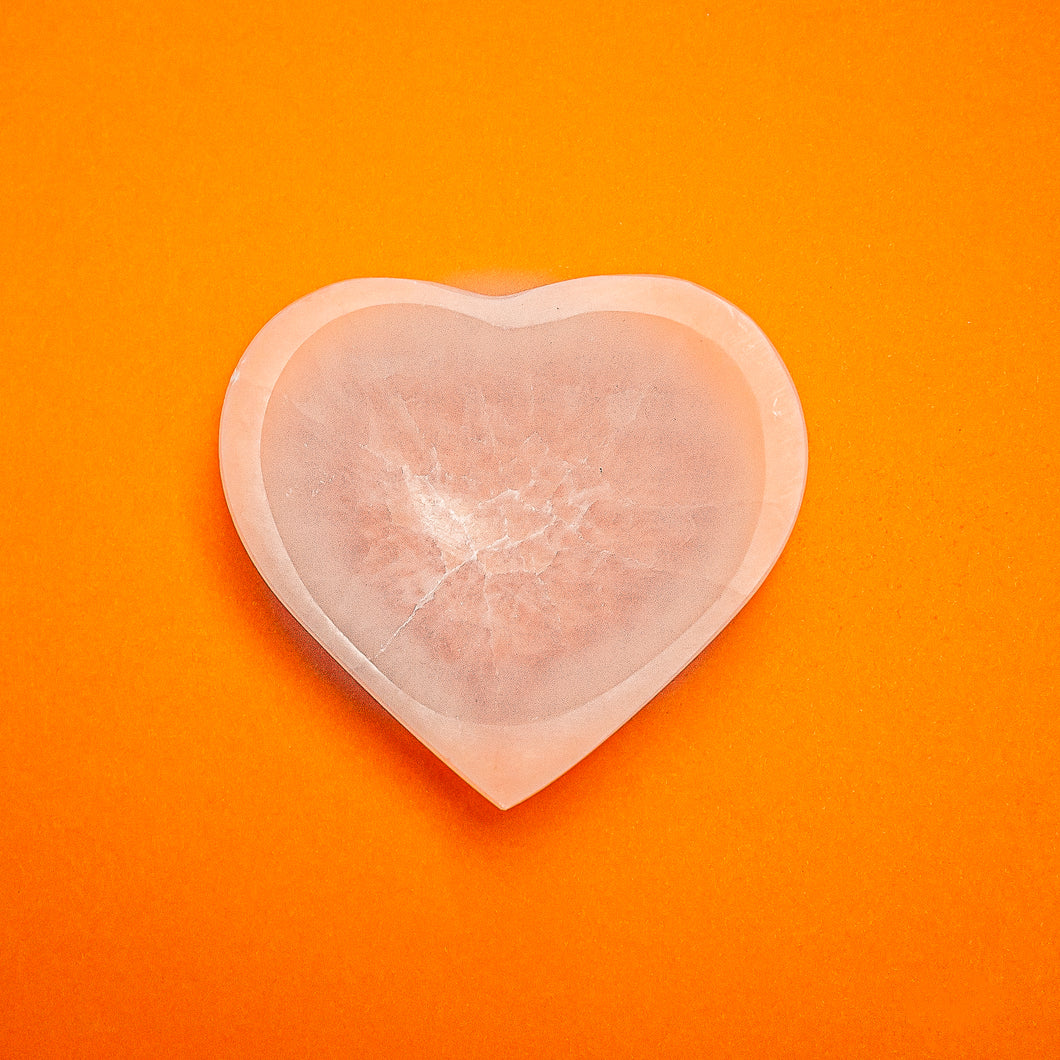 Heart Shaped Selenite Bowl
