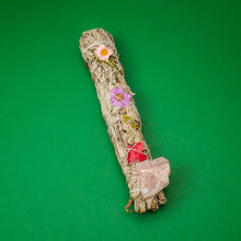 Load image into Gallery viewer, Floral Decorated Crystal Sage Sticks