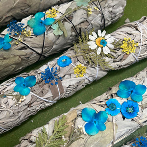 Floral Decorated Crystal Sage Sticks